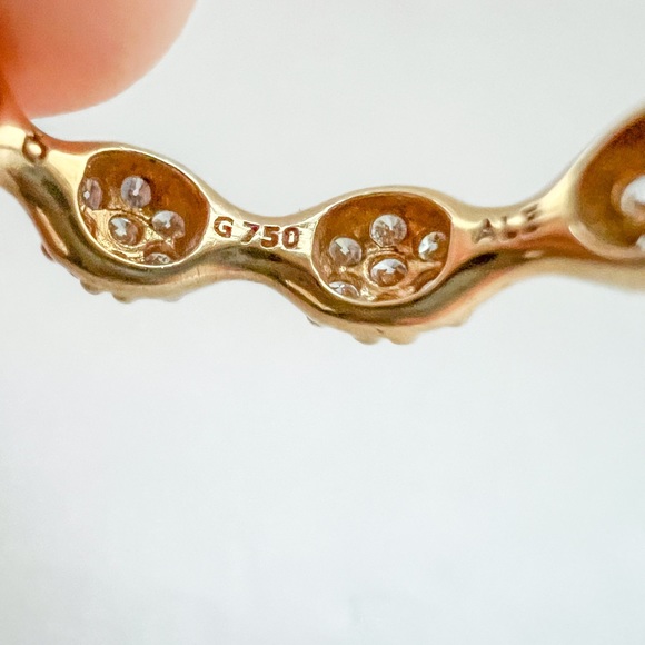 Rare 18K Yellow Gold Diamond Love Pod Eternity Pandora Ring - Picture 9 of 11